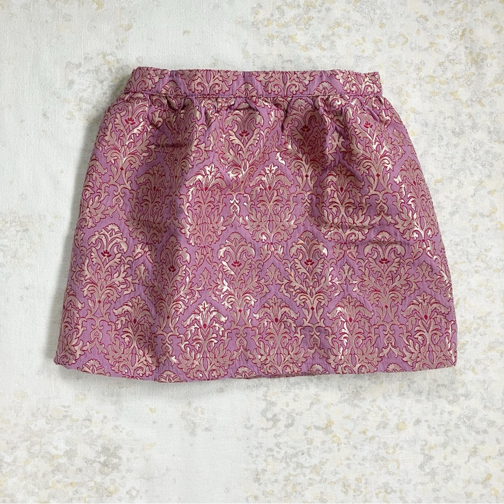 Peek Girls Size 8 Brocade Skirt Pink Gold Mini Dressy Party Holiday Fancy